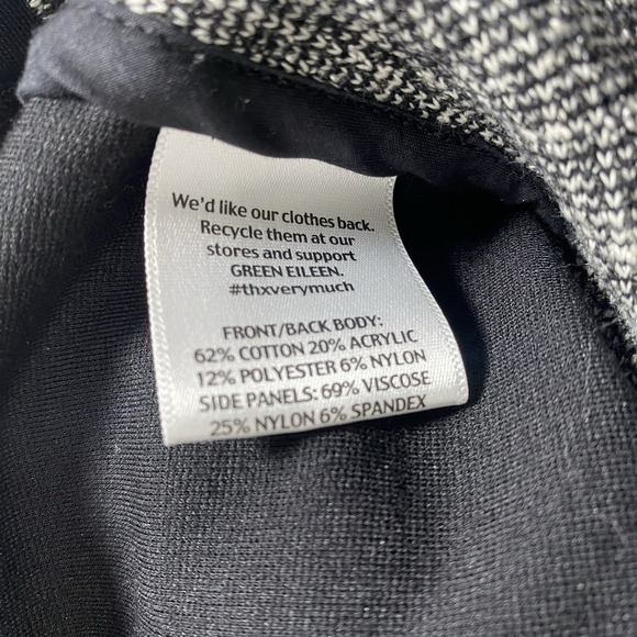 Eileen Fisher Black Gray Tweed Classic Full Zip Jacket Women's XL Office Career - Picture 6 of 7